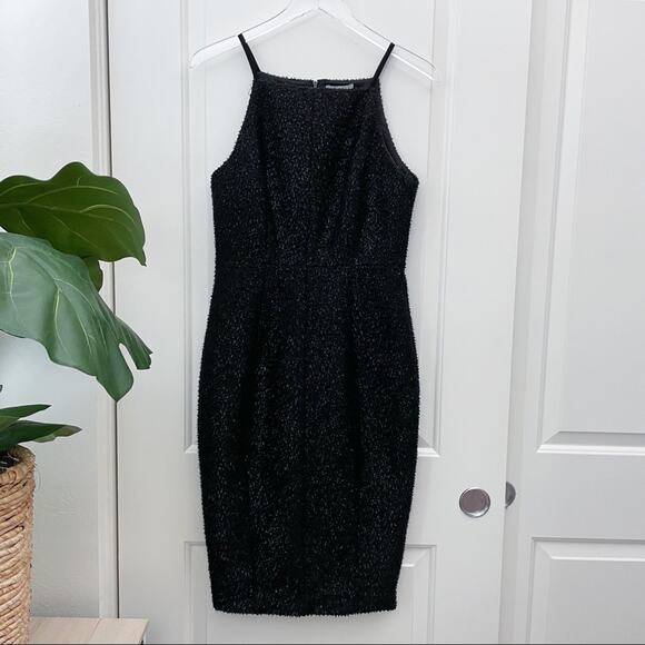 H&M Bodycon Dress Black Metallic Modern - Picture 2 of 16